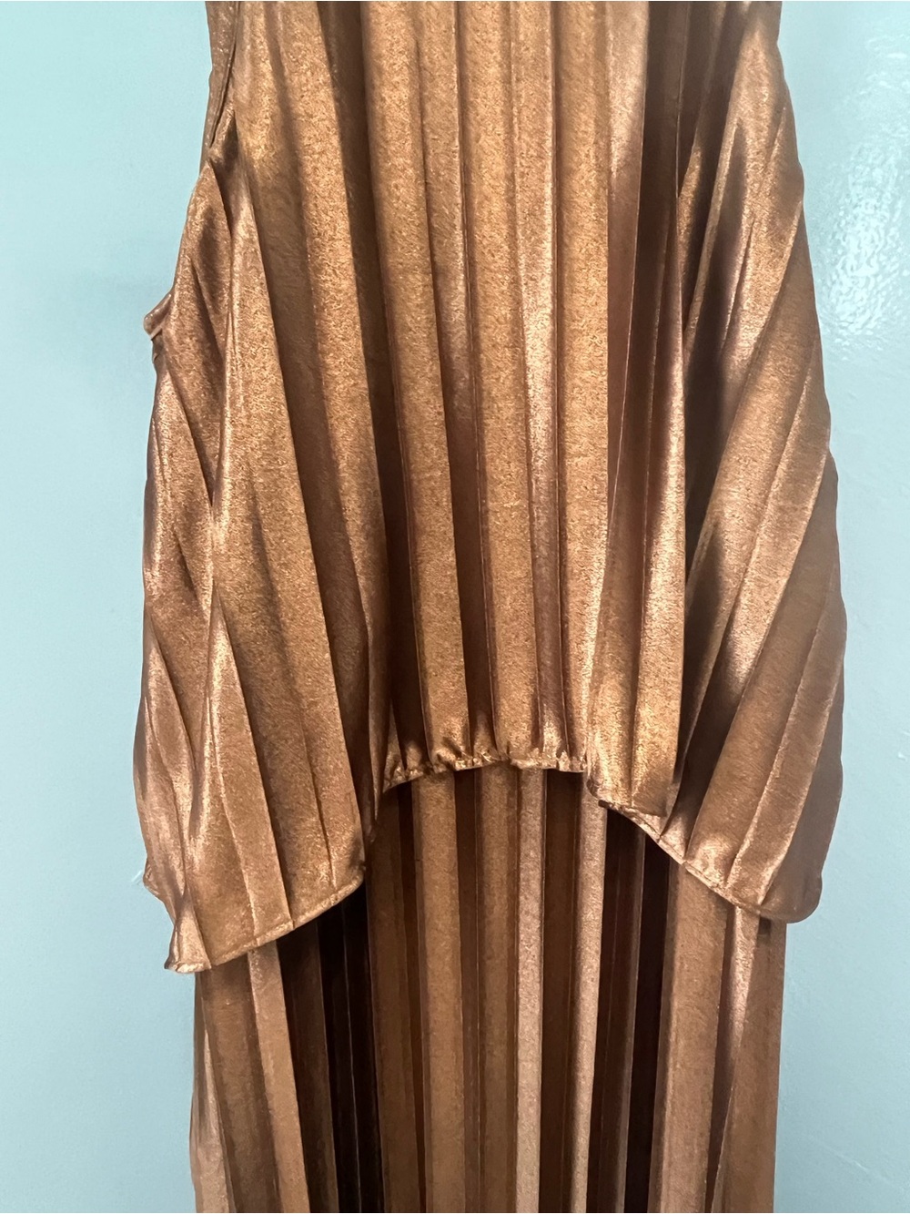 Brown Pleated Maxi Dress - Picture 3 of 7
